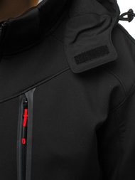 Kurtka męska softshell czarno-czerwona OZONEE GE/12266