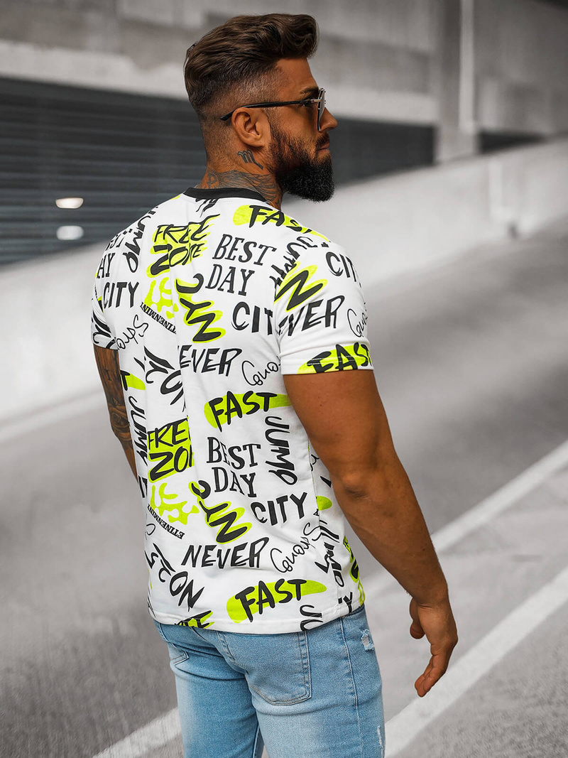 T-shirt męski biały OZONEE JS/8T1210/1