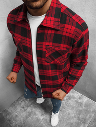 Сорочка чоловіча Червоно-Чорна OZONEE B/20402056Z