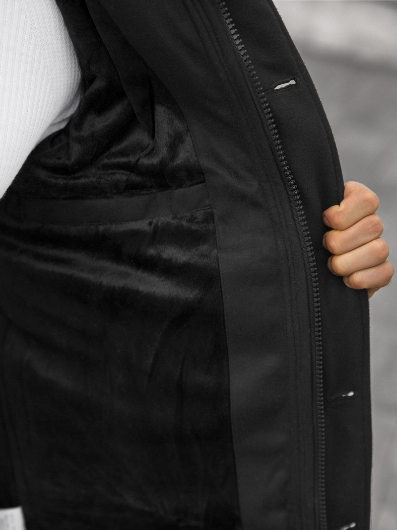 Płaszcz męski czarny OZONEE JS/79M3129