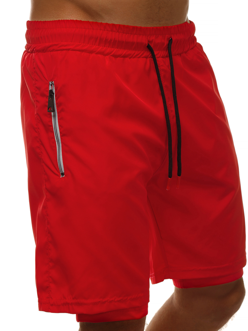 Spodenki dresowe męskie czerwone OZONEE O/11127