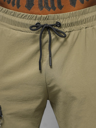 Spodnie męskie chino joggery ciemno-beżowe OZONEE O/PS5519