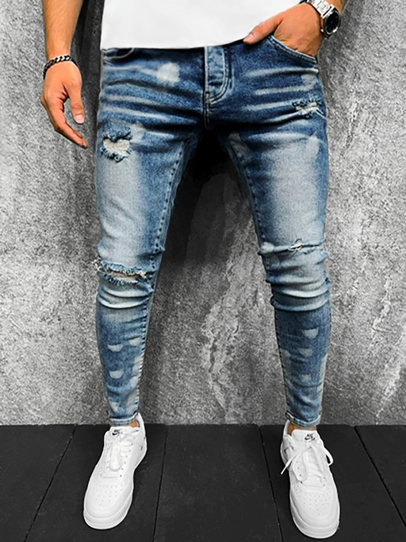 Spodnie jeansowe męskie niebieskie OZONEE O/B5458