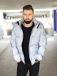 Kurtka męska zimowa srebrna OZONEE JB/JP1167