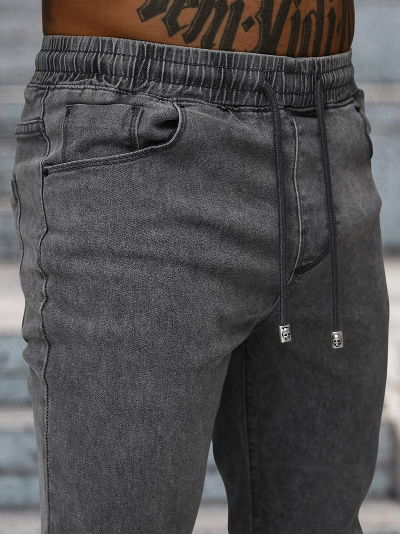 Spodnie jeansowe joggery męskie szare OZONEE NB/MP0272GC