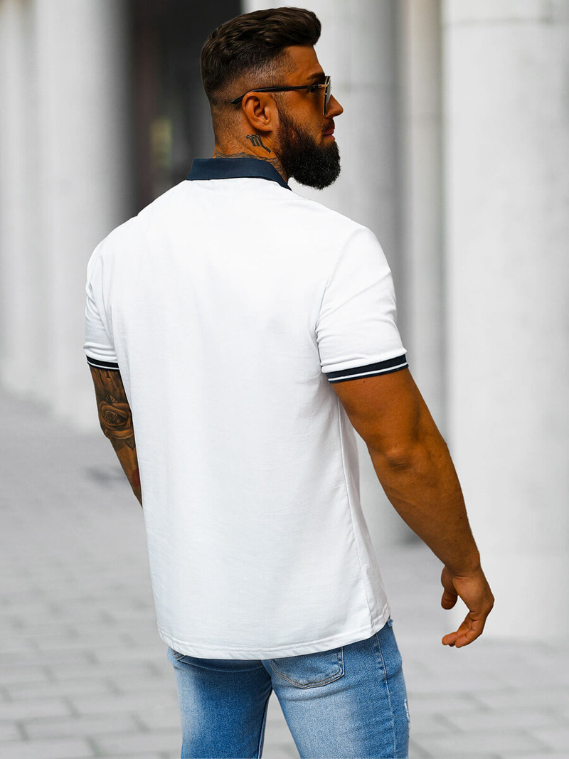 Футболка Поло Чоловіча Бiла OZONEE O/DA743