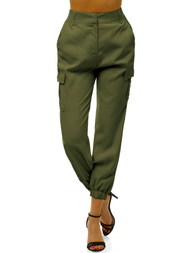 Spodnie damskie joggersy khaki OZONEE O/HM005