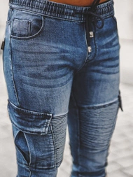 Spodnie jeansowe joggery męskie niebieskie OZONEE NB/MP0092BS