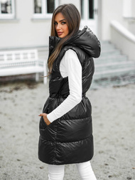 Стьобаний жіночий жилет чорний OZONEE JS/5M3186/392Z