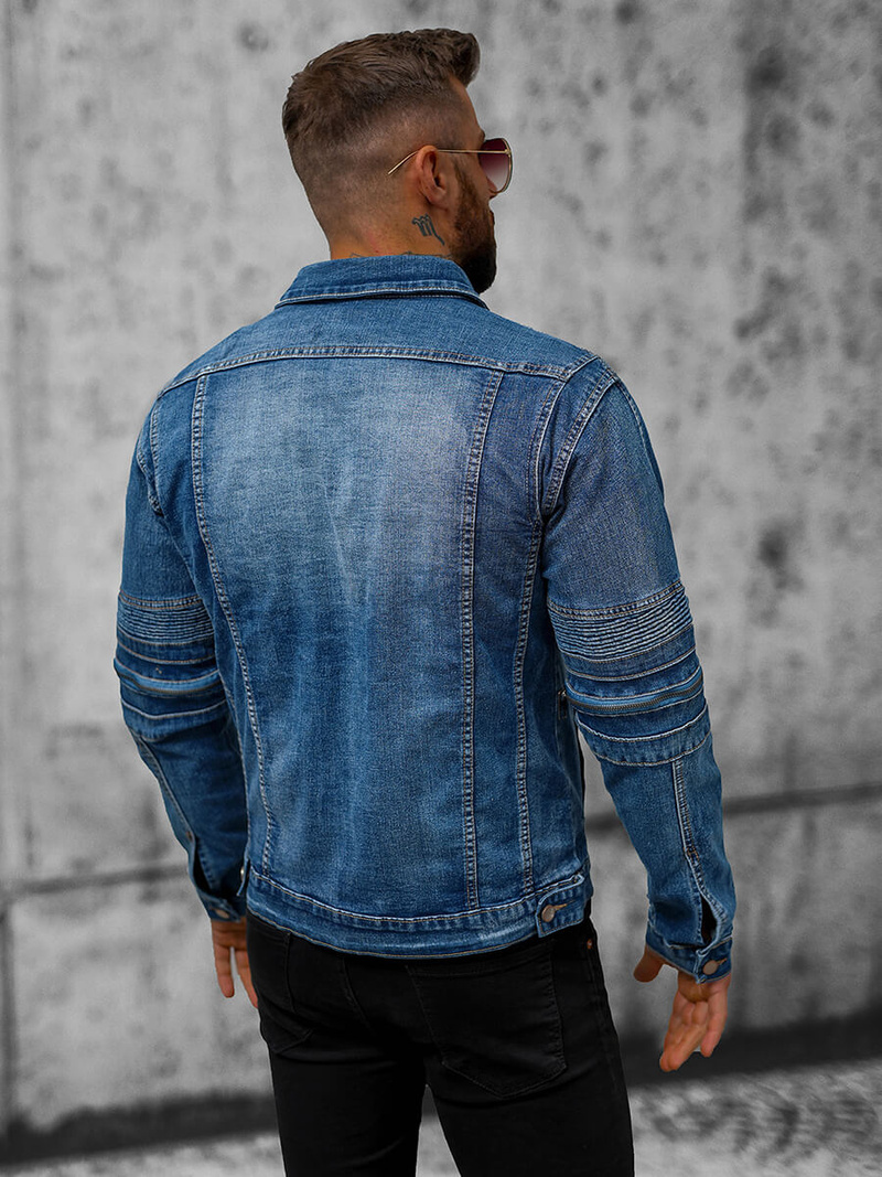 Kurtka męska jeansowa niebieska OZONEE NB/MJ508BZ