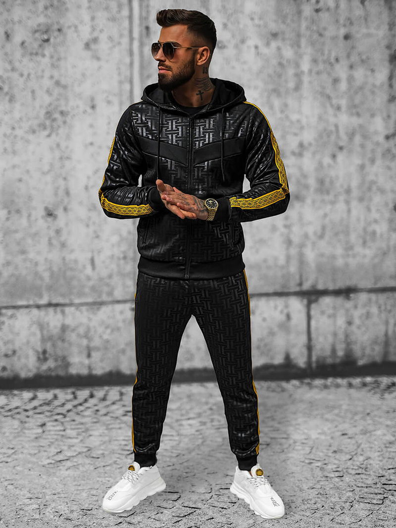 Чоловічий спортивний комплект чорний OZONEE O/3A165