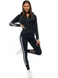 Komplet sportowy dwuczęściowy damski czarny OZONEE JS/HD070/1