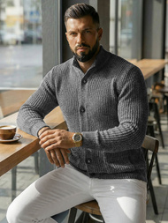 Sweter męski grafitowy OZONEE NB/MM6020/3Z