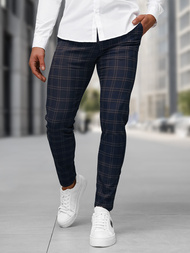 Spodnie męskie chino materiałowe granatowe OZONEE DJ/5632Z