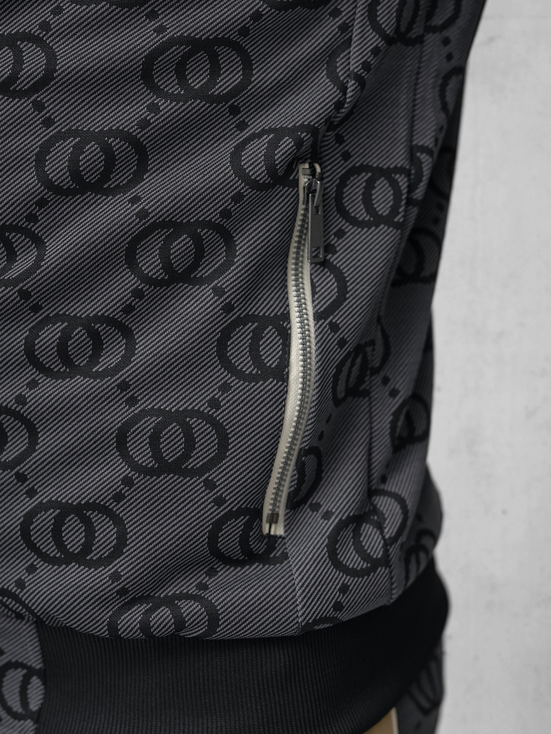 Komplet dresowy męski czarny OZONEE O/FF5053AB