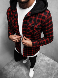 Сорочка чоловіча Чорно-Червона OZONEE MACH/2022