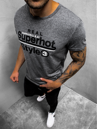T-Shirt męski z nadrukiem grafitowy OZONEE JS/SS10903Z