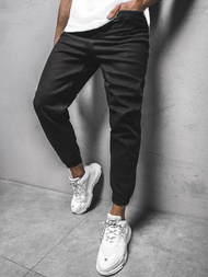 Spodnie męskie joggery jeansowe czarne OZONEE DP/675/2