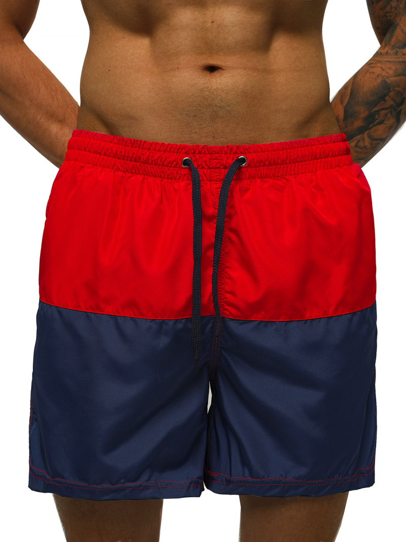 Spodenki kąpielowe męskie czerwono-granatowe OZONEE JS/HM062