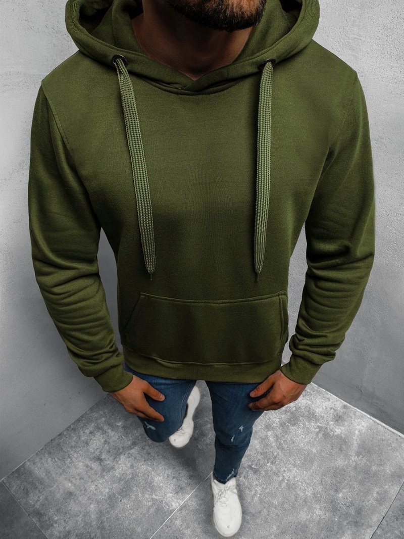 Bluza męska z kapturem khaki OZONEE JS/2009Z