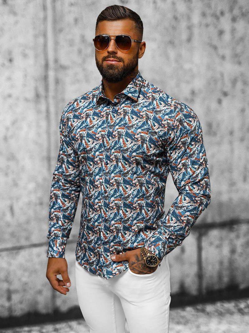 Koszula męska kolorowa OZONEE O/2822Z