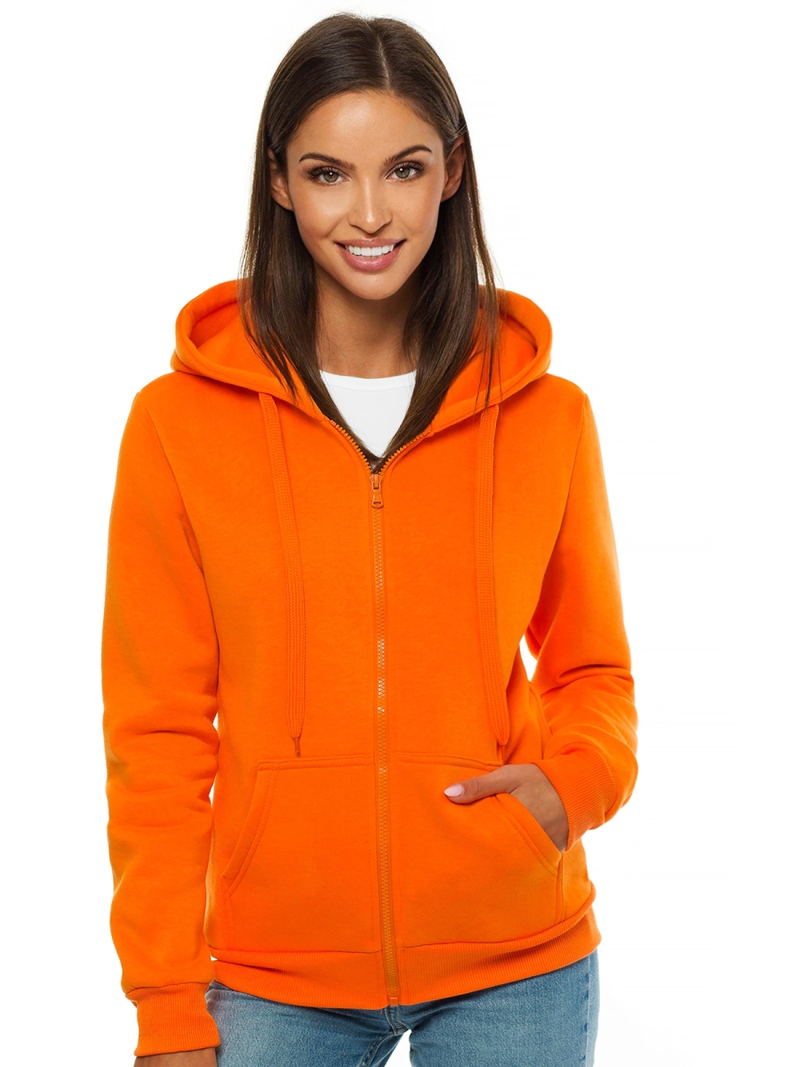 Bluza damska rozpinana z kapturem pomarańczowa OZONEE JS/W03Z