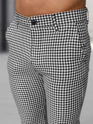 Spodnie męskie chino materiałowe czarno-białe OZONEE DJ/5531Z