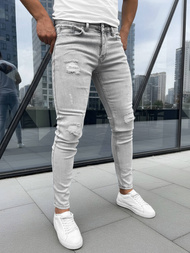 Spodnie jeansowe męskie slim fit szare OZONEE DO/2822/2