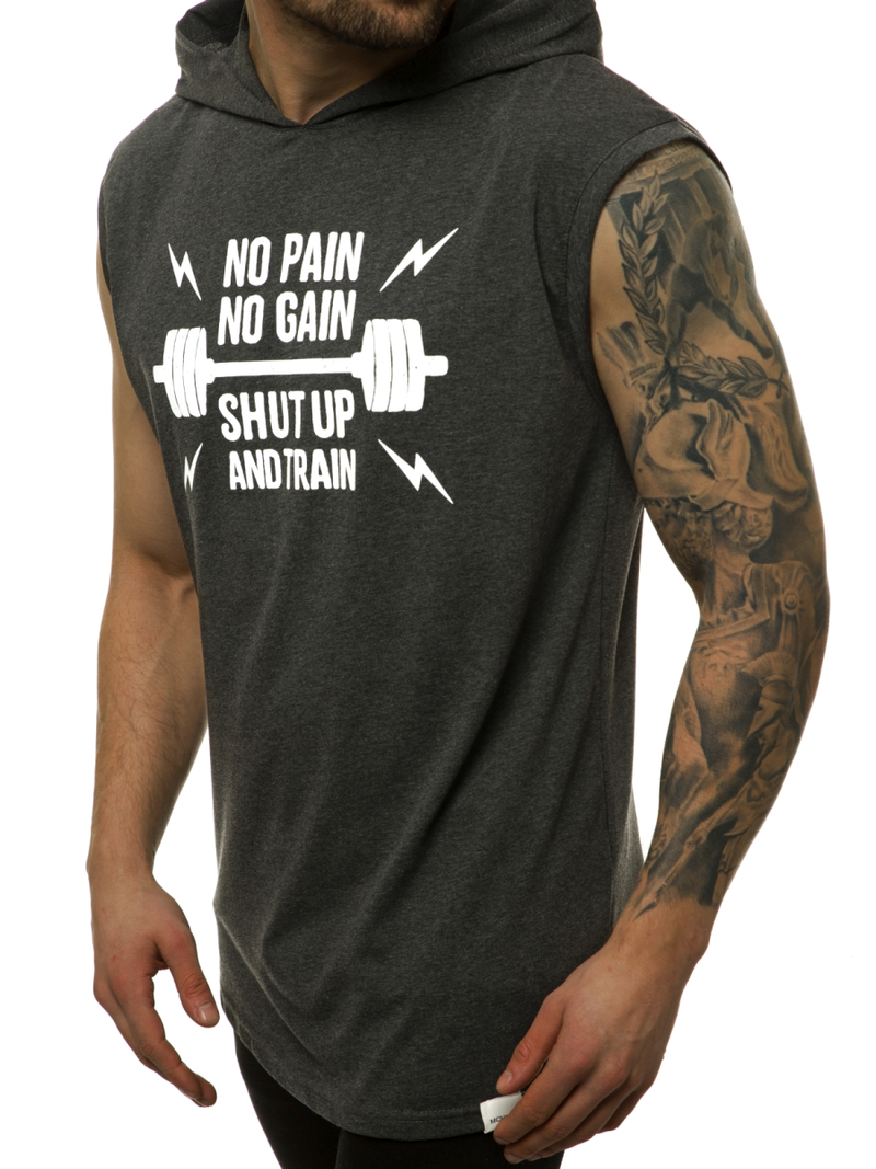 T-Shirt bez rękawów męski grafitowy OZONEE MACH/M1216