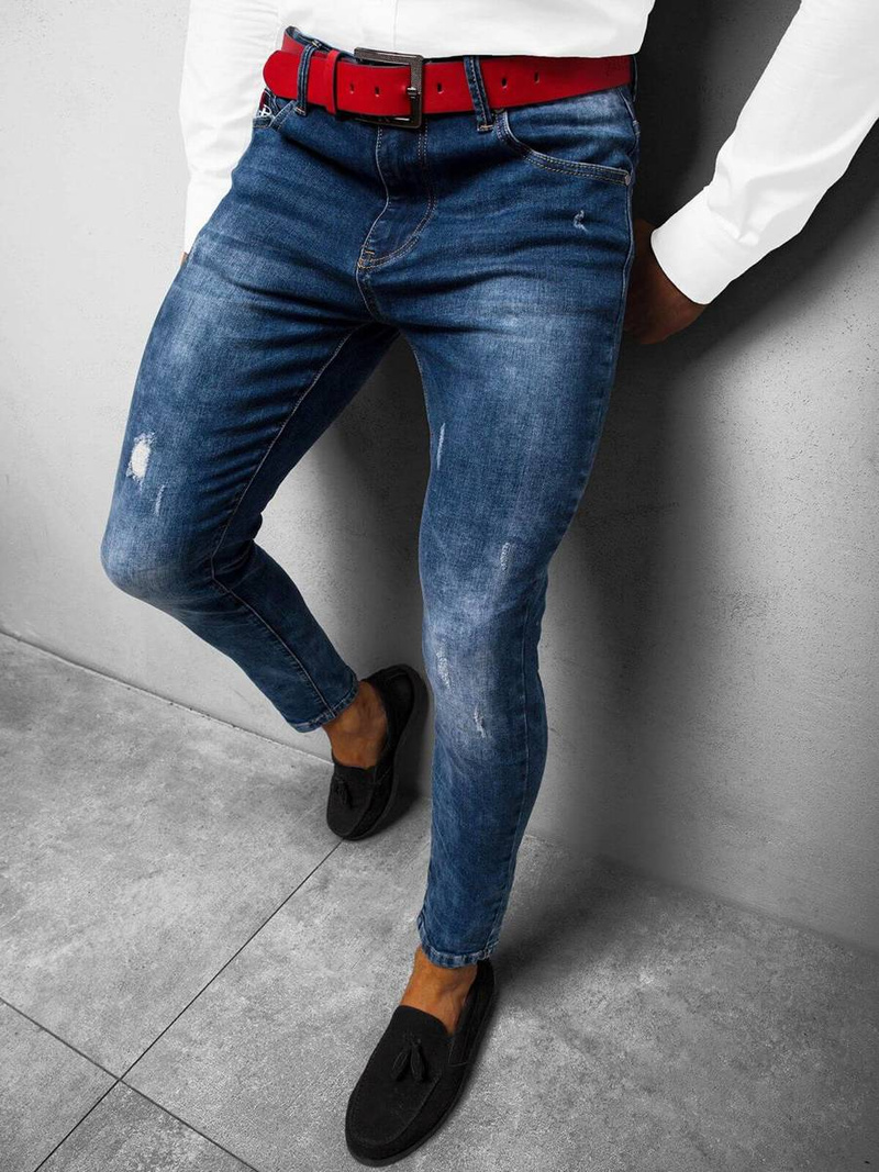 Spodnie jeansowe męskie niebieskie OZONEE DR/TF101