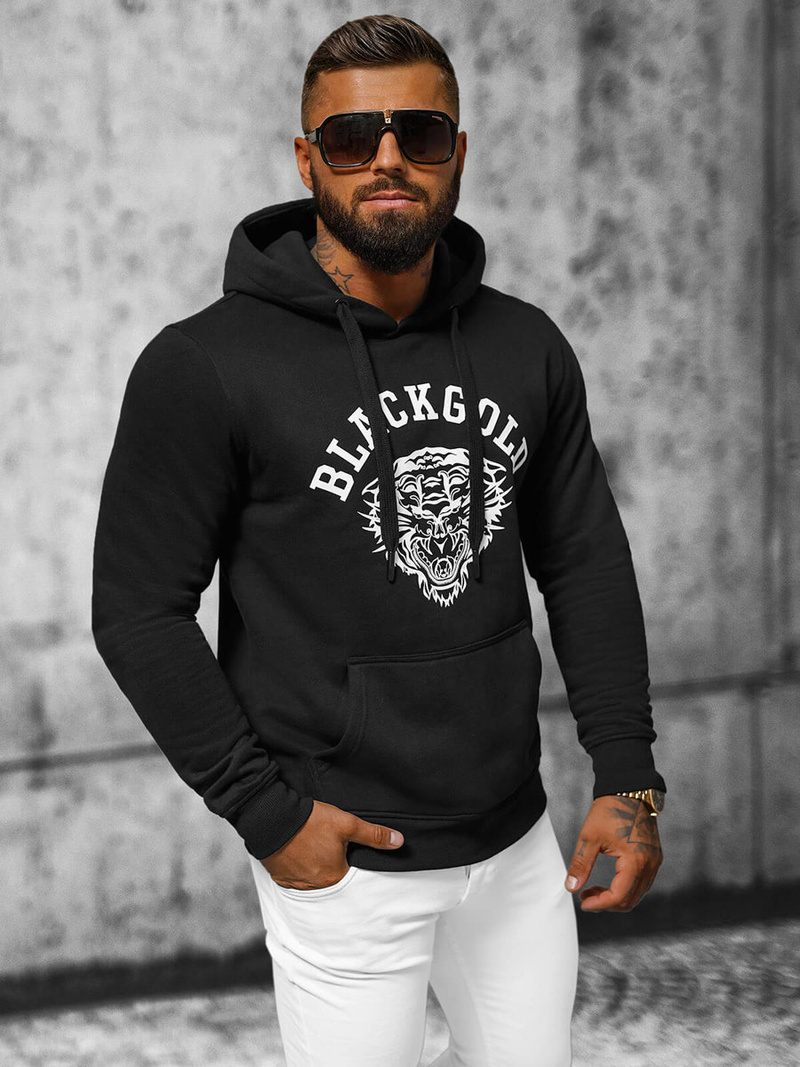 Толстовка чоловіча чорна OZONEE NB/MF2007