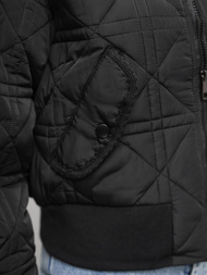 Kurtka damska bomberka czarna OZONEE JS/16M9227/392