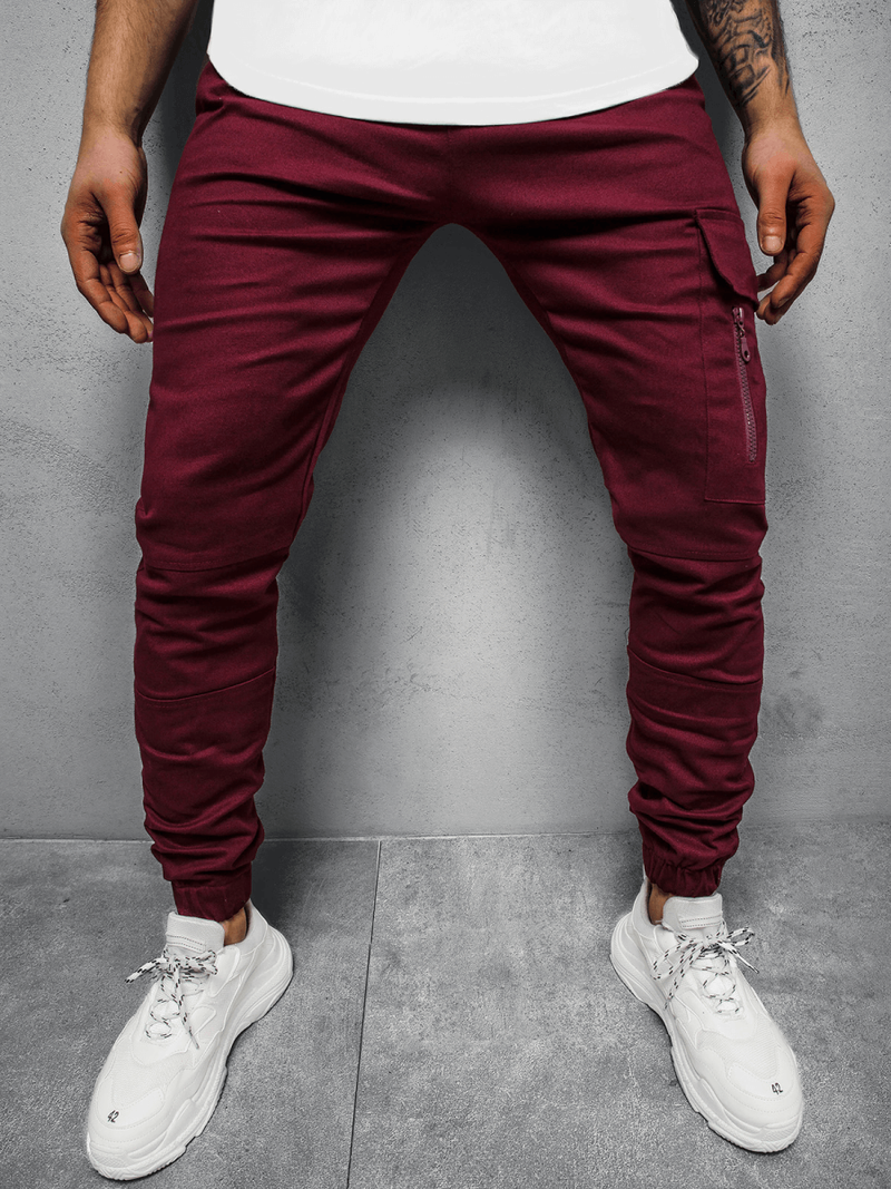 Штани чоловічі джоггери Бордові OZONEE O/11104