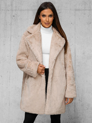 Kurtka zimowa damska z futerkiem beżowa OZONEE JS/11Z8168Z