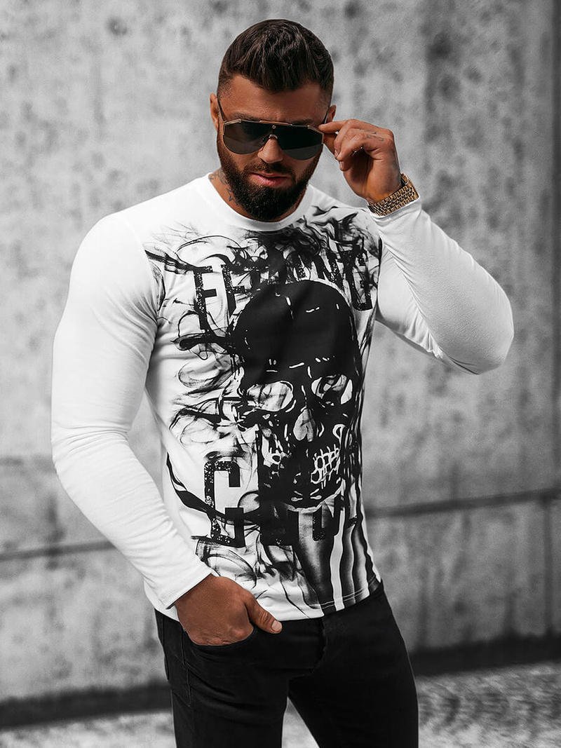 Longsleeve męski biały OZONEE O/B257