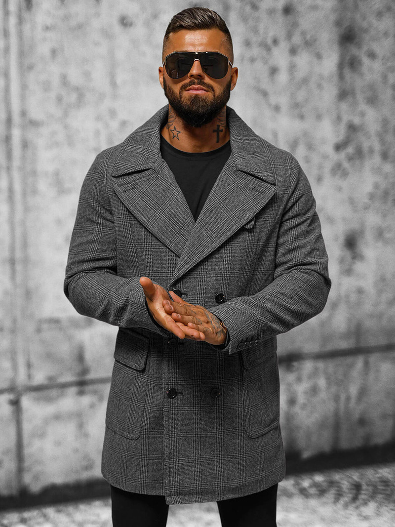 Пальто чоловіче Графітовий OZONEE JS/JP1191Z