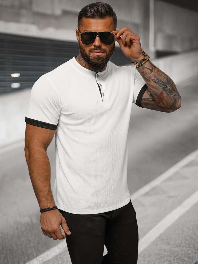 T-shirt męski biały OZONEE O/M011