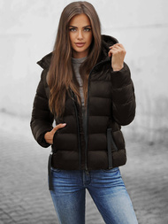 Kurtka zimowa damska pikowana czekoladowa OZONEE JS/M782/392Z