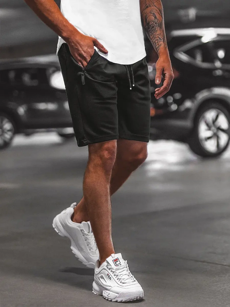 Spodenki dresowe męskie czarne OZONEE O/WW20012/1