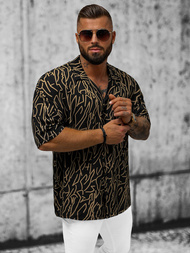 Сорочка чоловіча з коротким рукавом Чорна OZONEE O/22202010