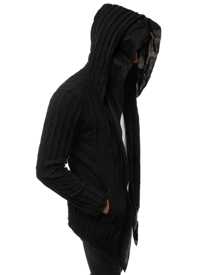 Bluza z kapturem męska czarna OZONEE MACH/2138