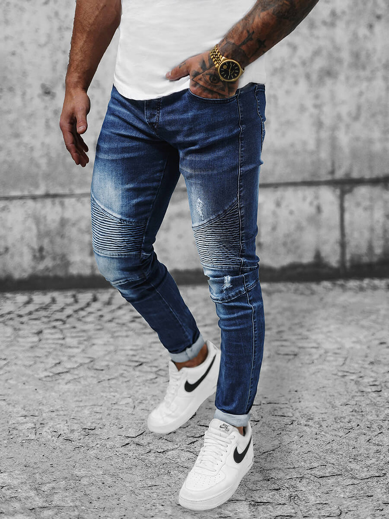 Spodnie jeansowe męskie niebieskie OZONEE NB/MP0028BZ