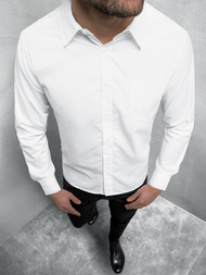 Elegancka koszula męska długi rękaw biała OZONEE JS/HH038/45