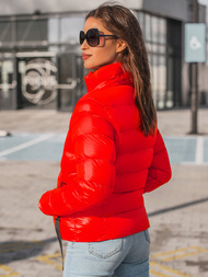 Kurtka pikowana damska czerwona OZONEE JS/M23061/5Z
