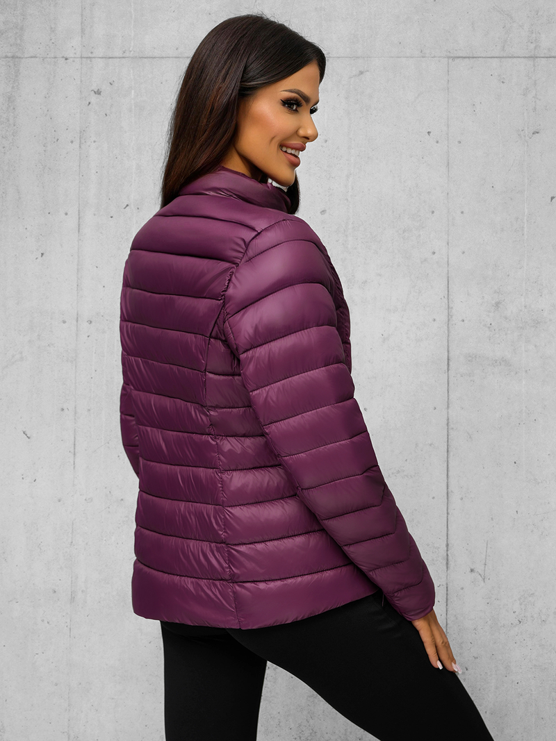 Kurtka damska pikowana bordowa OZONEE JS/11Z8170Z