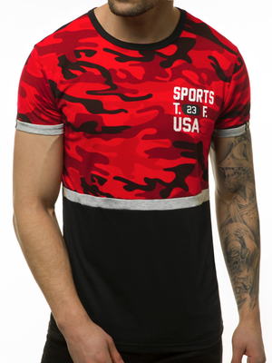 T-Shirt męski czerwony OZONEE JS/SS10982