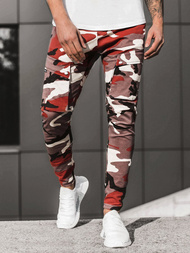 Штани чоловічі джоггери бордово-бежеві OZONEE A/1003