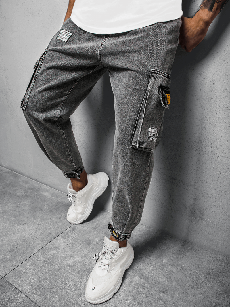 Spodnie męskie jogger szare OZONEE O/K153/17