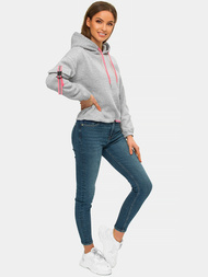 Bluza z kapturem damska szara OZONEE JS/B26031