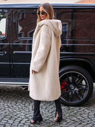 Жіноча хутряна зимова куртка Бежева OZONEE JS/11Z8250